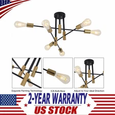 Mid Century Modern Light Fixture,LED Sputnik Chandelier Ceiling Light 6 Light