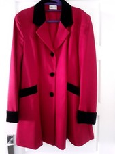Long Lined Red Riding Coat Fully Lined With Velvet Detail Bnnt
