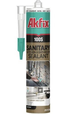 100S RTV 100% White Silicone Caulk (1x10.1 fl.oz.) - Sanitary Applications.