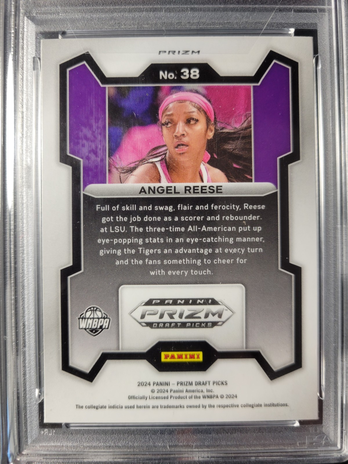 2024 Panini Prizm Draft Picks ANGEL REESE Snakeskin Prizm RC SP PSA 8 NM-MT view 5