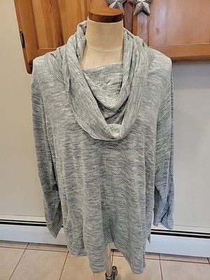 Cupio Long Sleeves Lightweight Shaw Neck Soft Top  3X NWT