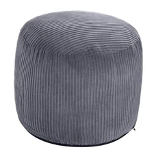 Pouf Ottoman Foot Stools Ottoman with Foam Small 20"D x 20"W x 15"H Dark Grey