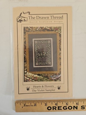 The Drawn Thread THE VIOLET SAMPLER Counted Cross Stitch Kit w/ Embellishments 