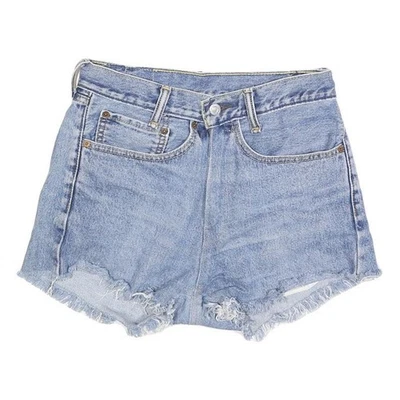 LEVI'S Femmes Bleu Denim Raccourci Short S W28 Décontracté Style Été - Photo 1/4