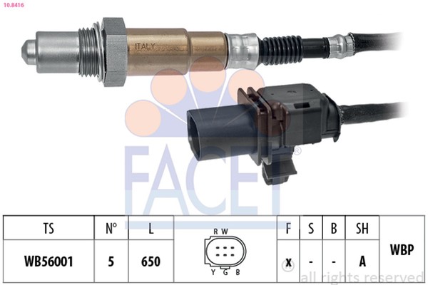 Facet Lambdasonde Sensor Abgassteuerung 10.8416 FüR Hyundai I30 PDE PD Pden 4 RB-image