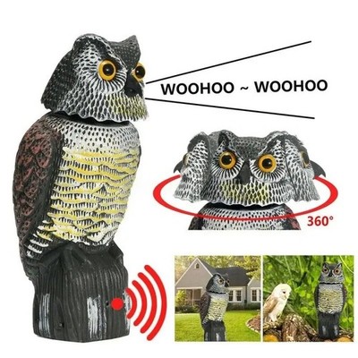 Owl Decoy Statue Protect Garden Yard Scare Birds Away Pigeon Scarecrow Repellent