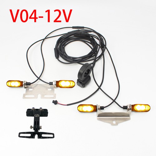 Electric Bike 12V /36V-72V Front Rear Turn Signal Light Kit w/Bracket Waterproof - Picture 14 of 15
