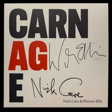 SIGNED NICK CAVE WARREN ELLIS CARNAGE VINYL ALBUM RARE RED RIGHT HAND BREATHLESS
