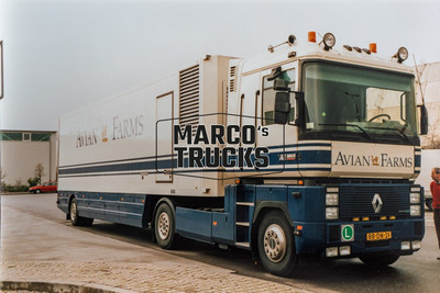LKW Foto Renault AE Magnum Truck Niederlande blau und weiß Avian Farms #a1xp