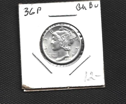 1936P MERCURY DIME CH BU UNUSUAL PRE WAR DATE