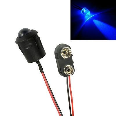 Large 10mm Flashing Blue LED Car Motorcycle Shed Dummy Fake Alarm + Clip