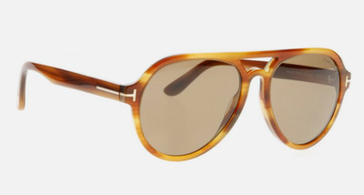 Tom Ford Sonnenbrille Rory-02 TF 596 41E Light Havana Schirme graue Gläser 57-17-145