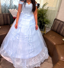 White Sweetheart Off-Shoulder Ball Gown Wedding Dress Lace Beading Corset