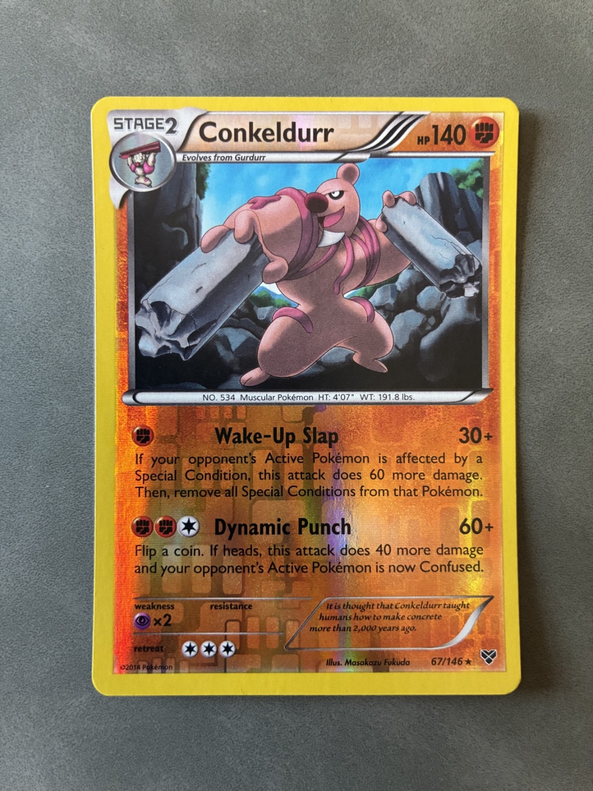 2014 POKEMON TCG CONKELDURR 67/146 HOLO