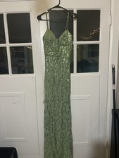 Long Light Green Sequin Windsor Prom Dress Size Medium