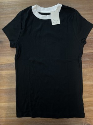 3 Pack - A New Day Women's Crew Neck Short Sleeve Knit Black White T-Shirt S