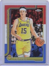 2025-26 Topps Chrome #126 Austin Reaves Red White and Blue Refractor Lakers