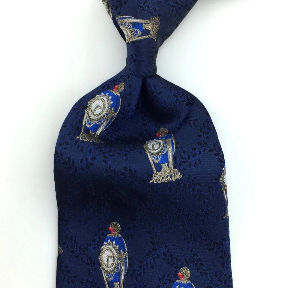 Gravata Fabergé Imperial Egg Chronology tecida com 18 quilates fio de ouro real prata L3 - Imagem 2 de 4