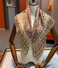 100% Wool Square Shawl pattern Print Bandanna 80X80cm Scarf Wrap Neckerchief 