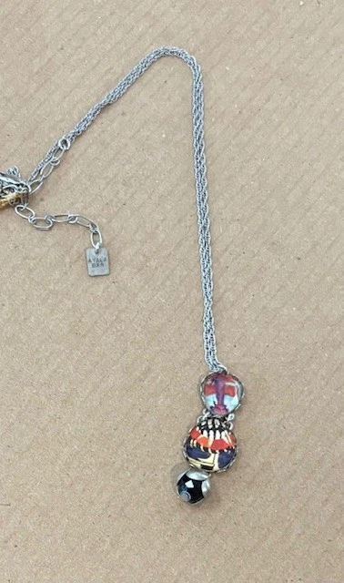 Ayala Barra Colgante Cristal/Tela y Acero Inoxidable Nuevo Foto 3 de 4