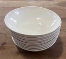SET OF 8 - VTG. CORNING CENTURA - 6 1/8" WHITE COUPE SOUP CEREAL BOWLS
