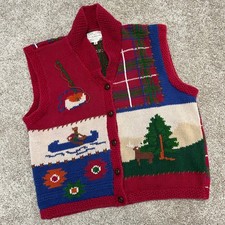 Vintage Susan Bristol Cardigan Sweater Women Size Medium 90s Outdoor Camping