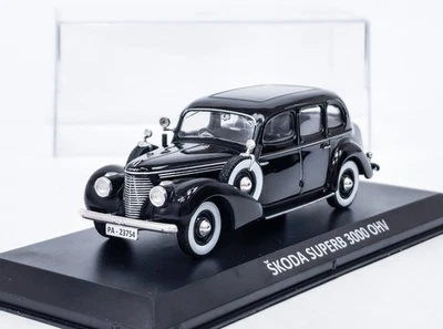 DE AGOSTINI Skoda Superb 3000 OHV (1939) schwarz + Plexiglasbox DeA 1:43