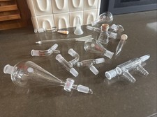 LOT OF Laboratory Glass Apparatus: Flasks/Adapters/Accessories