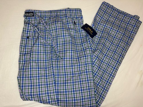 POLO RALPH LAUREN Blue Green Plaid Sleep Pajama Lounge Pants 3XT NWT NEW RY28RT