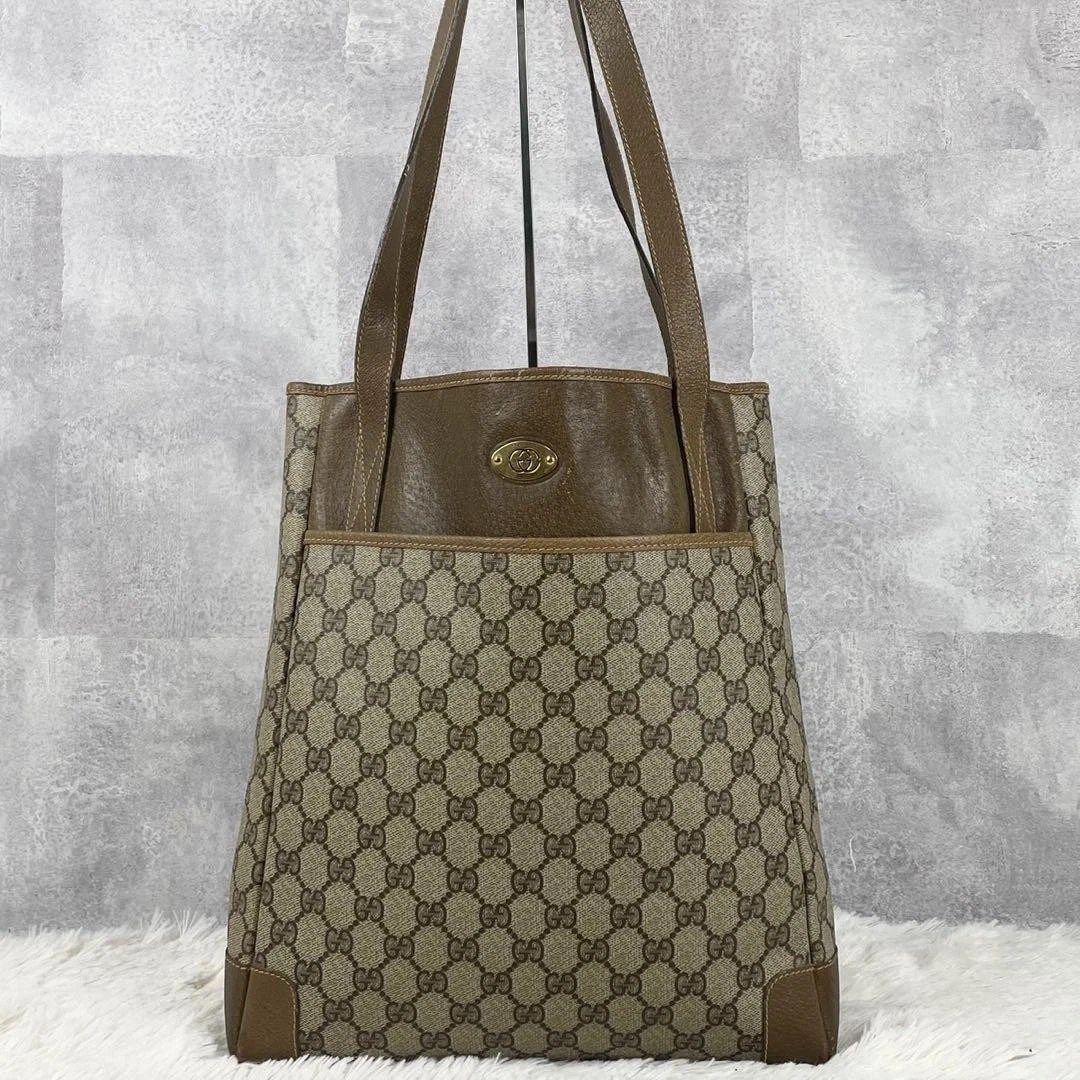 Gucci sac fourre tout logo plaque en relief marron m2_0417