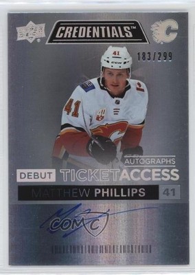 2021 Credentials Debut Ticket Access Autos Matthew Phillips Rookie Auto RC 1fh4