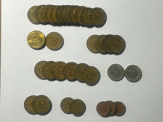 Konvolut alte 10 und 50 Pfennig Münzen 1949 – 33 Stück – Bank Deutscher Länder