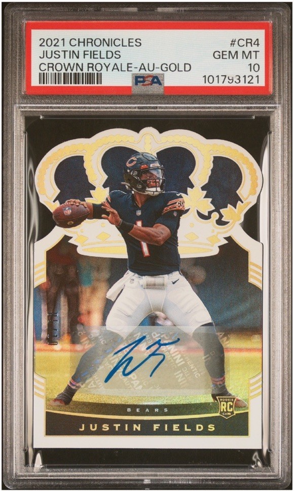 Justin Fields Panini Chronicles Crown Royale #CR4 Autograph-Gold