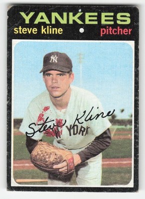 Steve Kline 1971 Topps #51 New York Yankees Pr-Gd