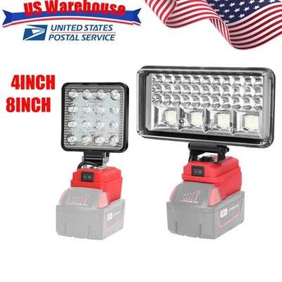 4/7' Wireless LED Work Light for Milwaukee M18 18V Battery Cordless Outdoor Lamp