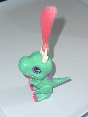 HTF Cave Club Dino Baby Crystal Egg Series 1 Teal T-Rex Pink Hair RARE Mattel