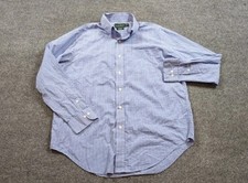 Lauren Ralph Lauren Shirt Men 16.5-34/35 Blue Check Cotton Classic Fit Business