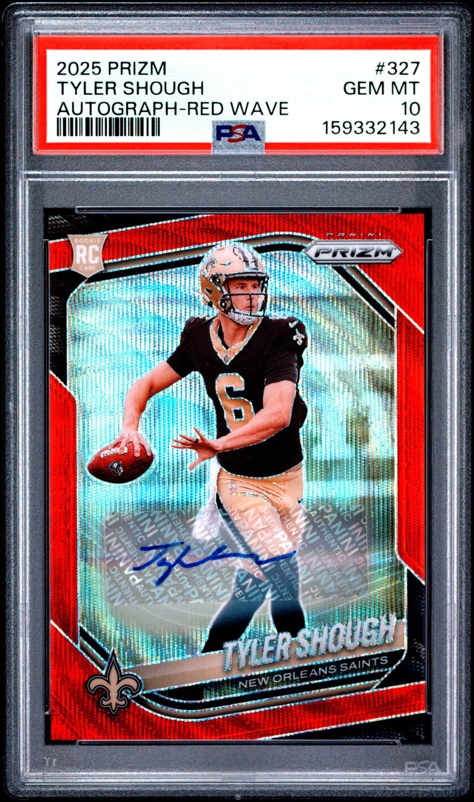 Tyler Shough Panini Prizm #327 Autograph-Red Wave