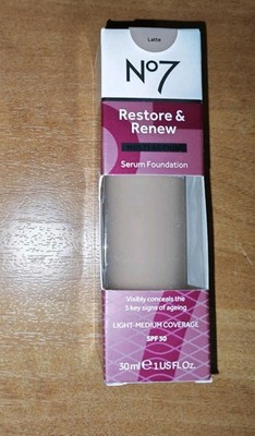 No7 Restore & Renew Multi Action Serum Foundation - Latte - LSF20