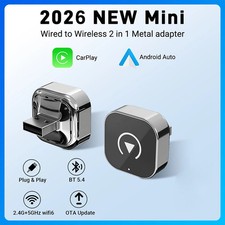 Wireless CarPlay Android Auto Adapter 2-in-1 5GHz WiFi Bluetooth Dongle