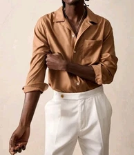 🆕 Todd Snyder Merino Hollywood Shirt XL Khaki Long Sleeve Button Front New $248