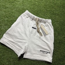 Essentials Fear of God Men's Gray Solid Fleece Sweat Shorts Drawstring Size S