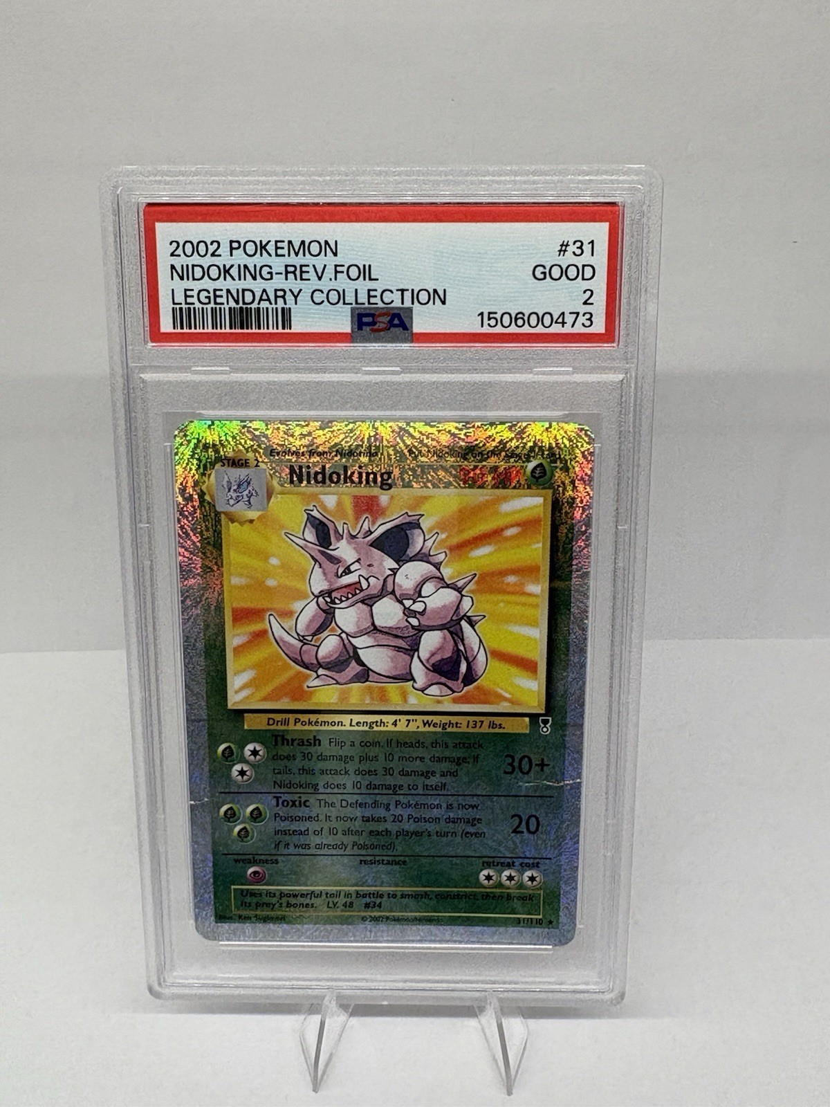 2002 POKEMON LEGENDARY COLLECTION #31 NIDOKING-REVERSE FOIL PSA 2