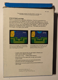 Star Strike Intellivision Video Game Cartridge 1981 Complete CIB Box Tested Fast