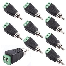 Screw Terminal RCA Plug 10 Pack Solderless Audio