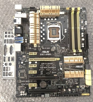 ASUS Z87-PRO LGA1150 MB with IO Panel DDR3 ATX Gaming PC Untested