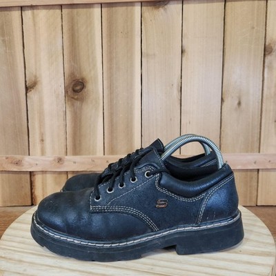 Vintage Y2K Skechers Parties Mate Oxford Shoes Womens 8.5 Black Leather Lace Up