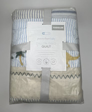 Pottery Barn Baby Dillon Dino Patchwork Quilt with Tassels 36x50 NWT RARE