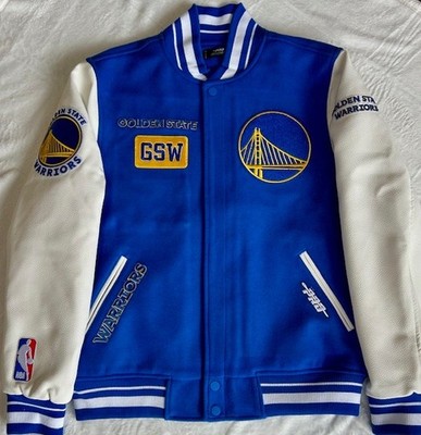 Golden State Warriors Blue & White Pro Standard Varsity Jacket - Large