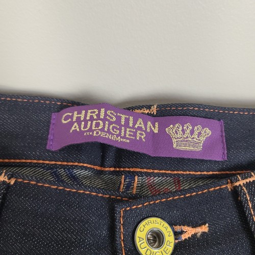 Vintage Y2K Christian Audigier Geisha Black Baggy Denim Jeans Ed Hardy 34x34 - Picture 9 of 19